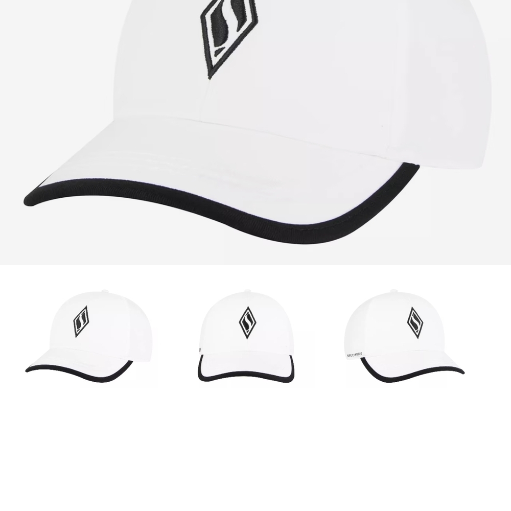 Skechers White Hat with Black Accent